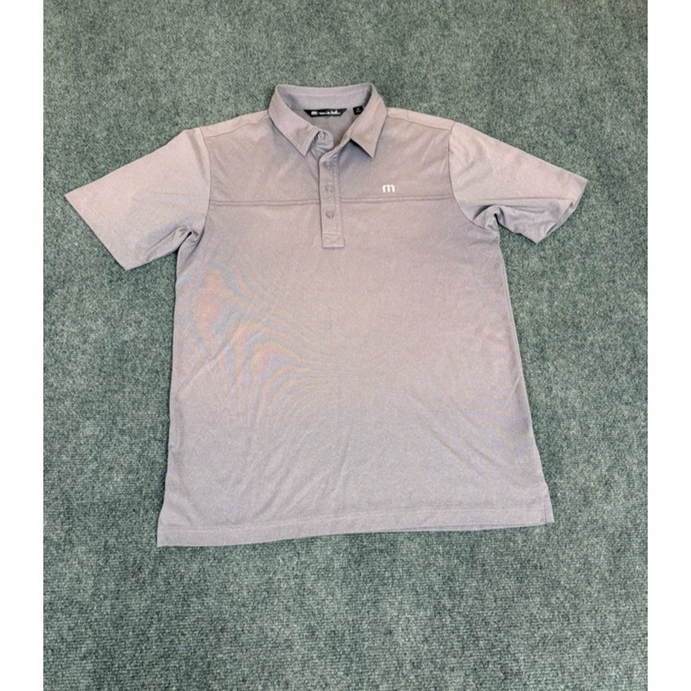 Travis Matthew Performance Gray  Polo SHirts Short Sleeve 100% Polyester Size M